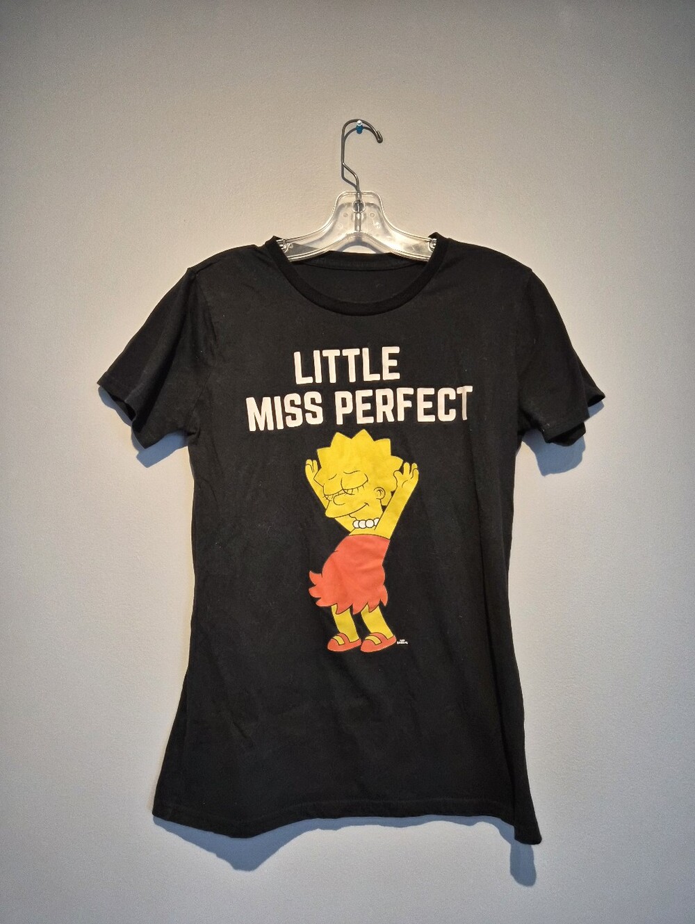The Simpsons Little Miss Perfect Black Graphic T-Shirt | Size Small
